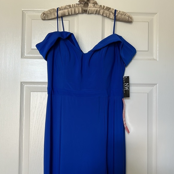 Royal Blue Bardot Off The Shoulder Evening Gown 8P NWT - Picture 7 of 8
